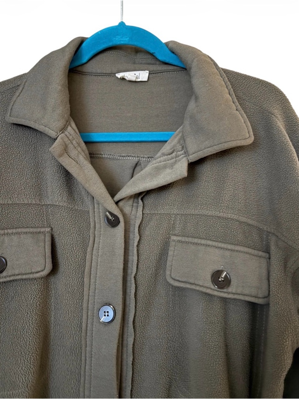 LA MIEL Olive Green Teddy Fleece Jacket